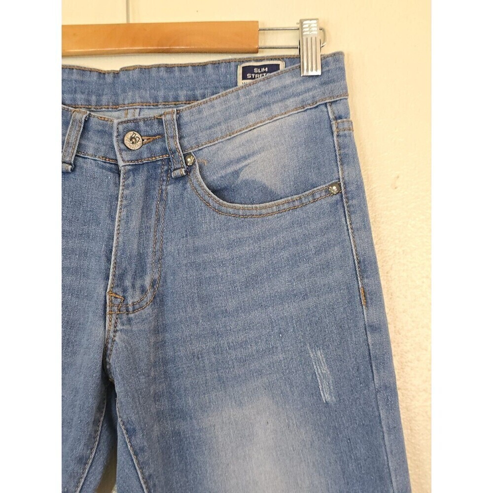 Amongst Others Mens Jeans 28x30 Slim Stretch Denim Zip Fly Pants Blue - Picture 3 of 12